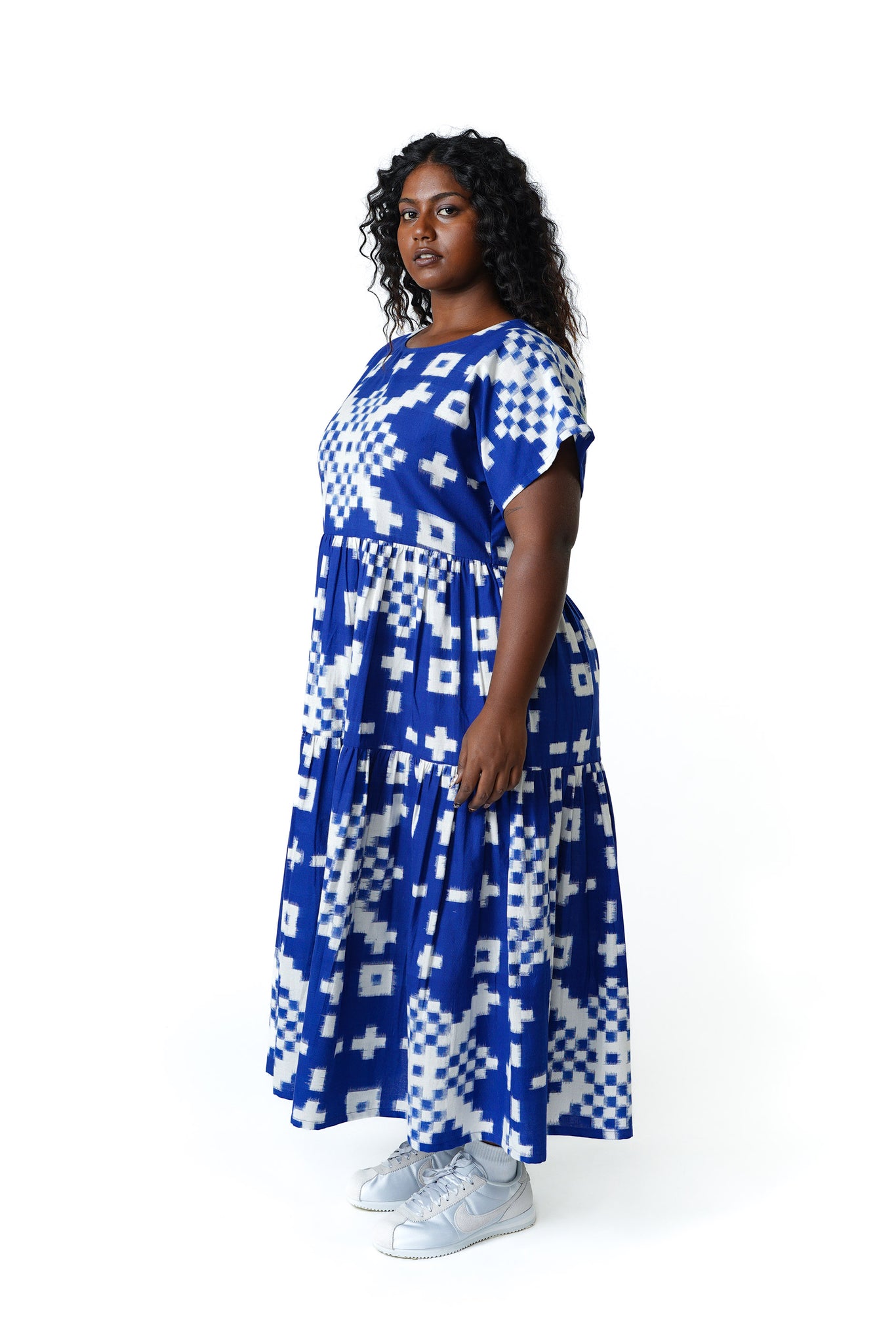 Tier Dress [Ikat Blue]