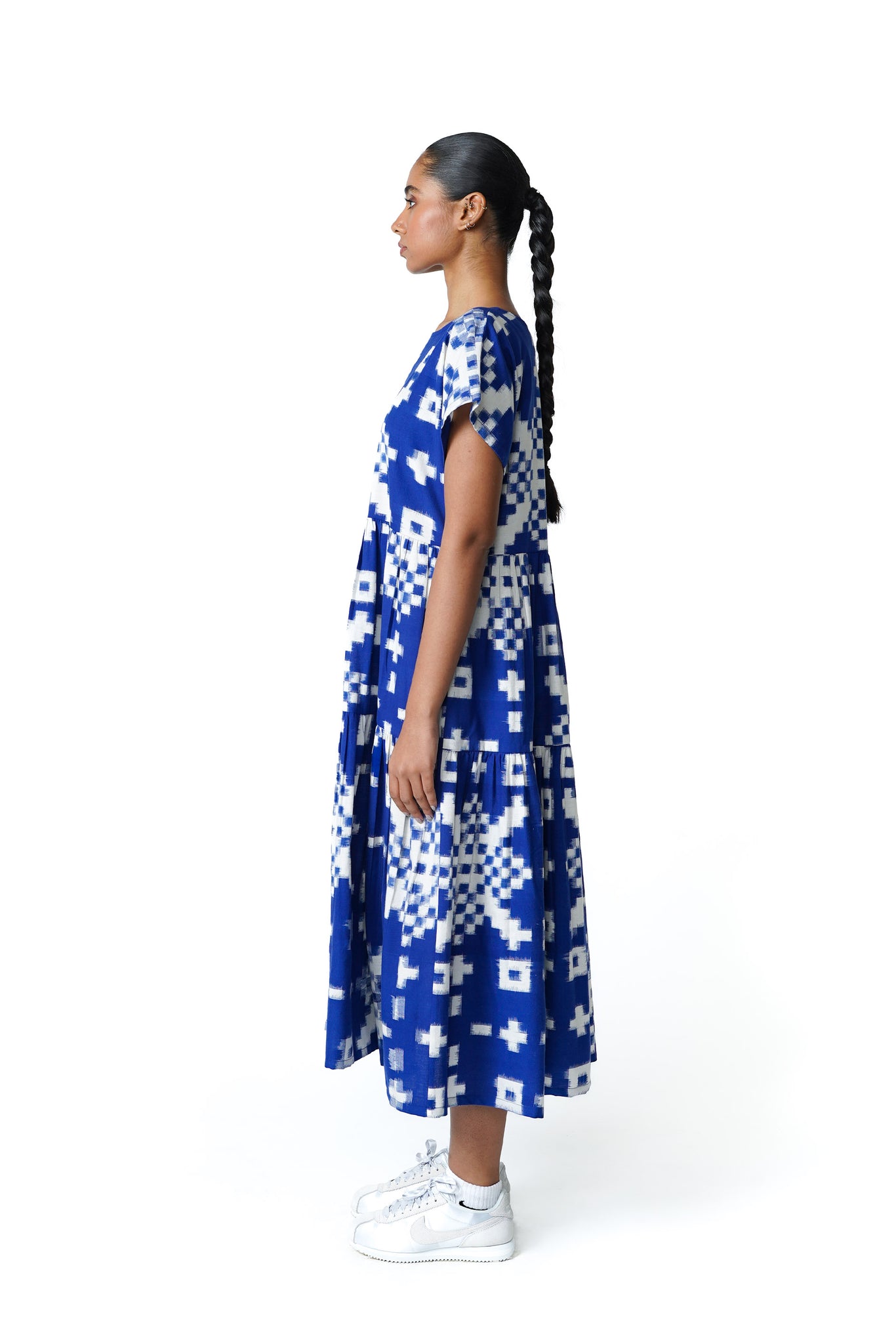 Tier Dress [Ikat Blue]