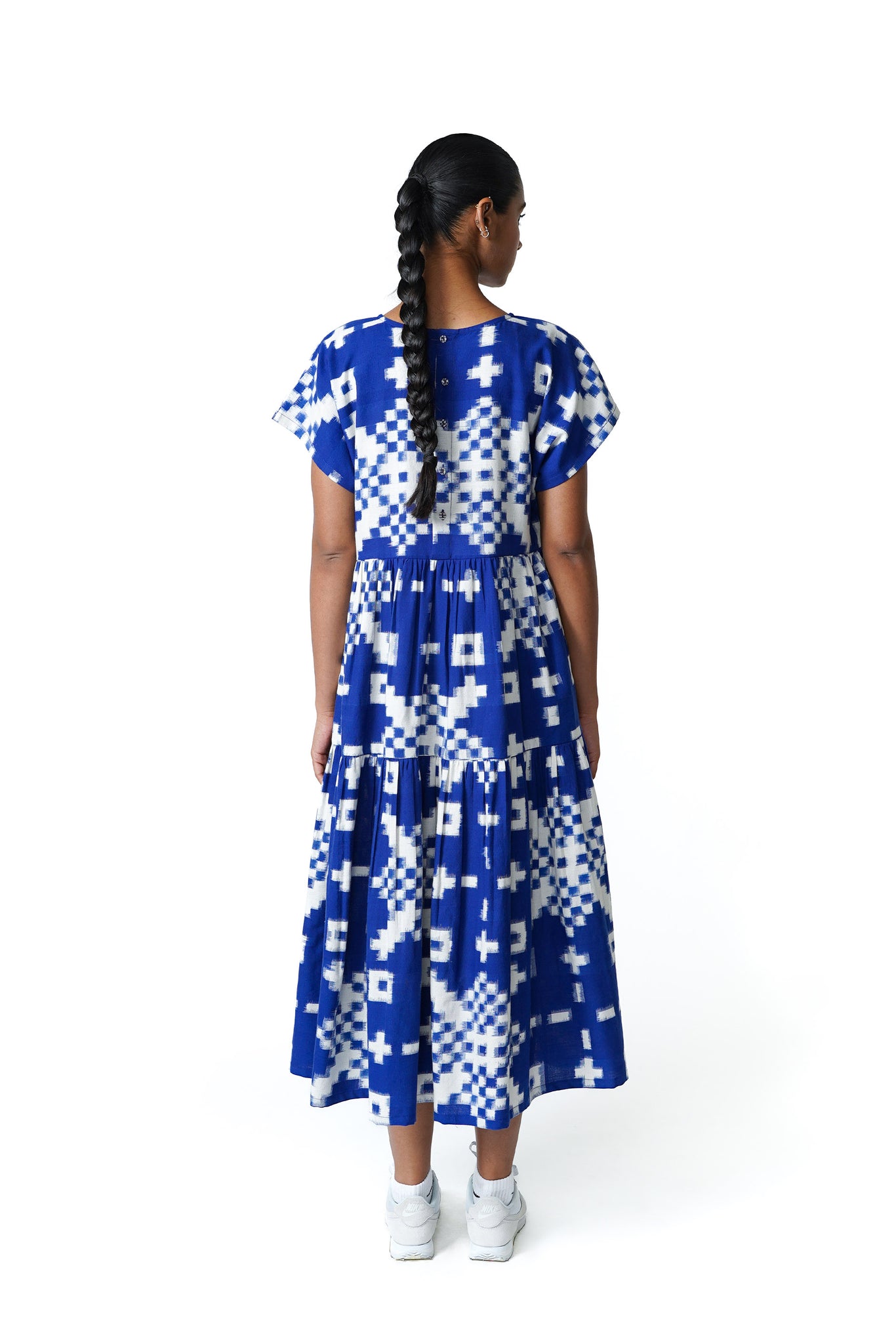Tier Dress [Ikat Blue]