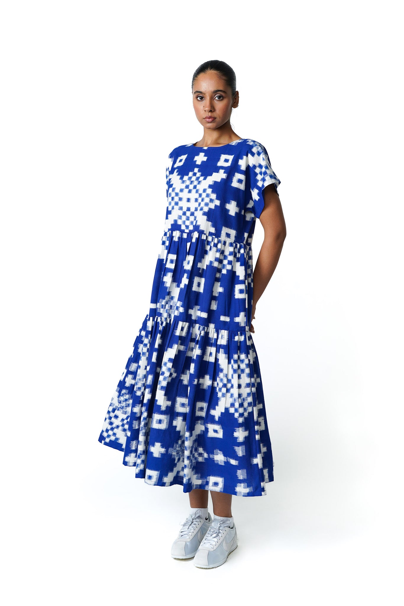 Tier Dress [Ikat Blue]