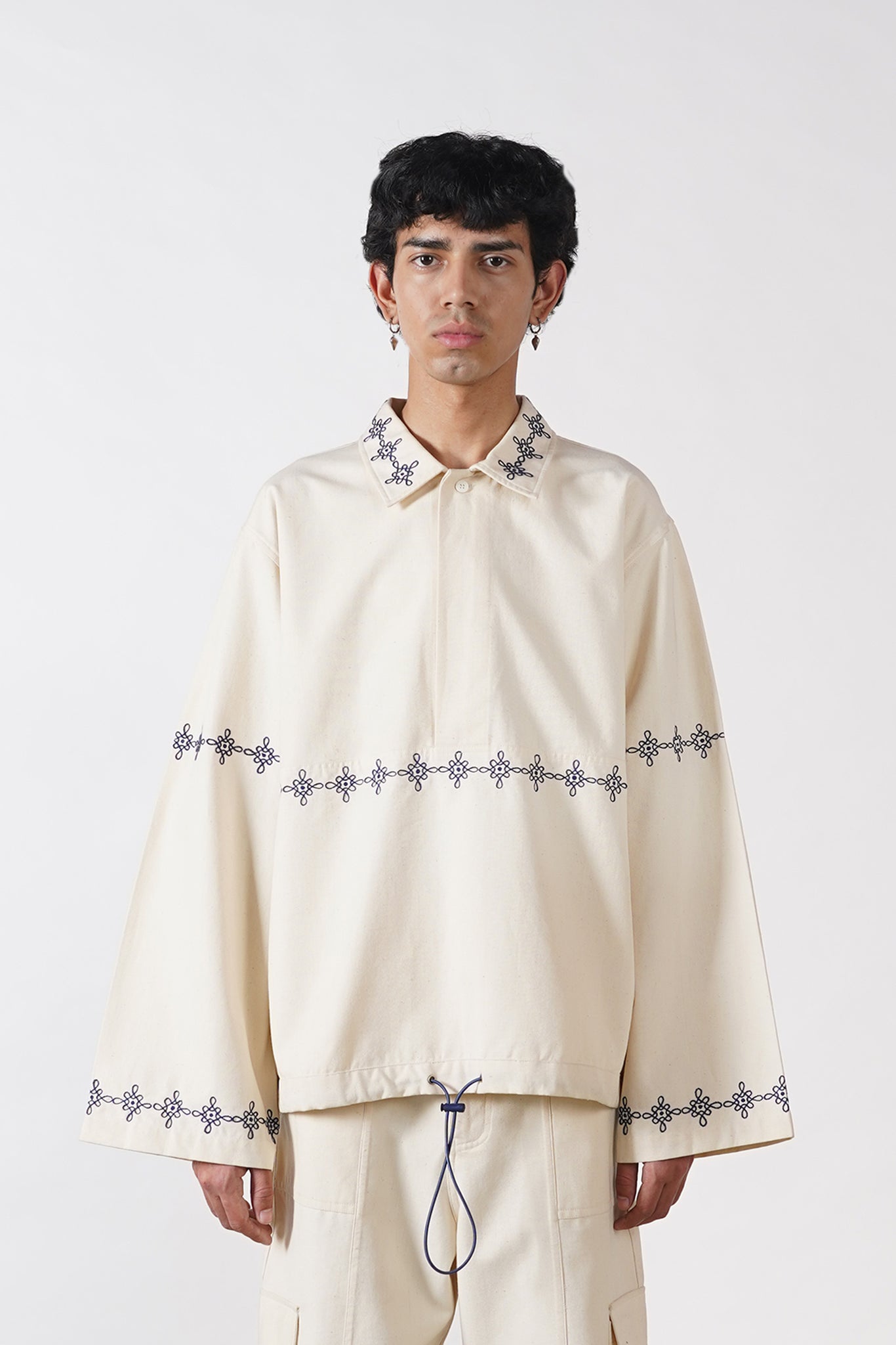 Ecru Embroidered Kurta