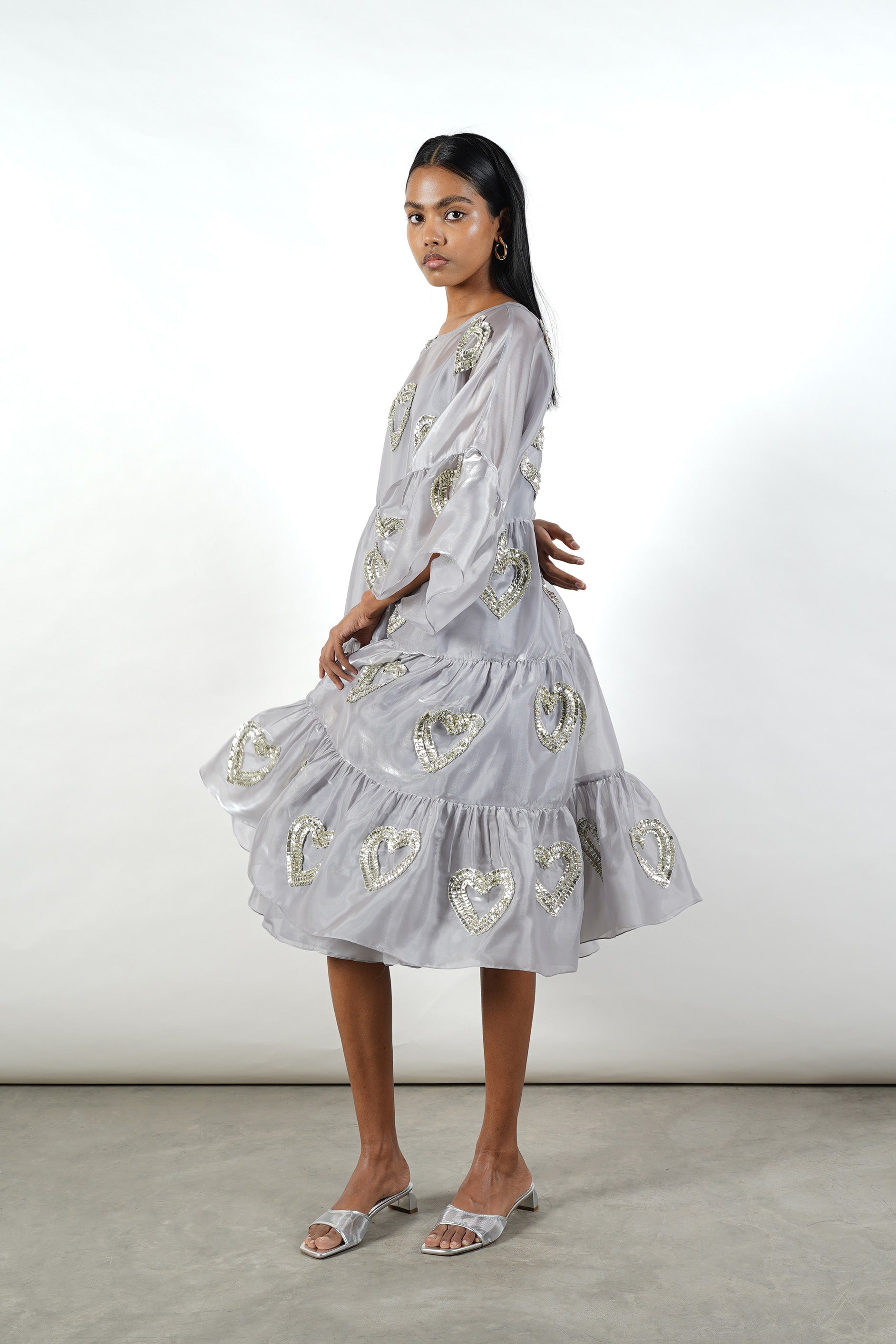 All Hearts Multi Tier Dress [Chrome]