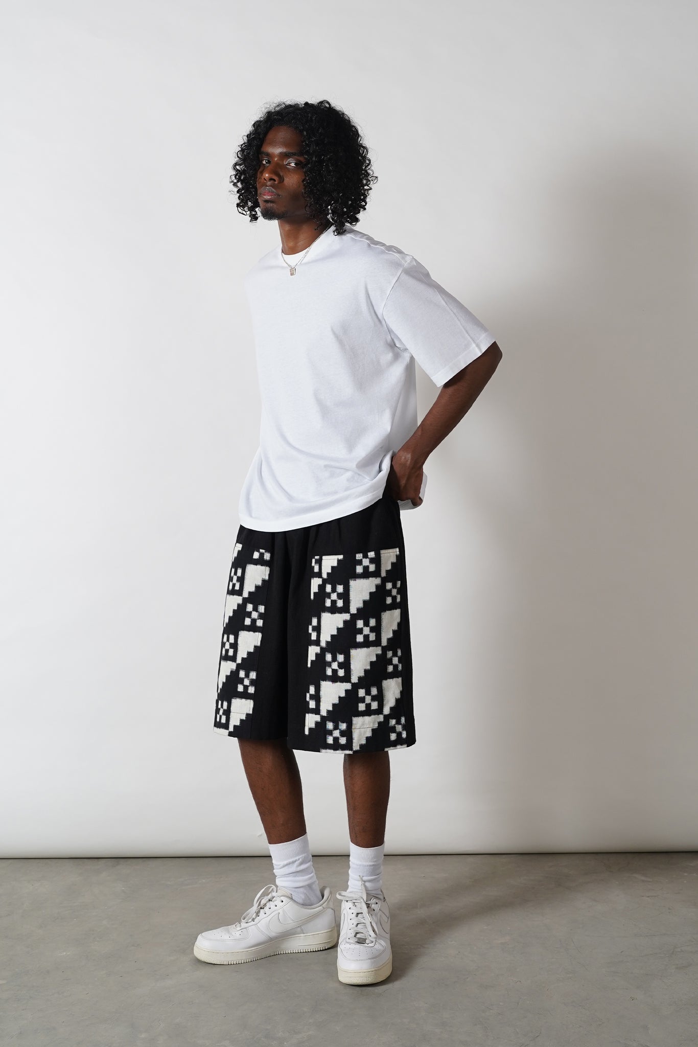 Ikat on Black Ball Shorts