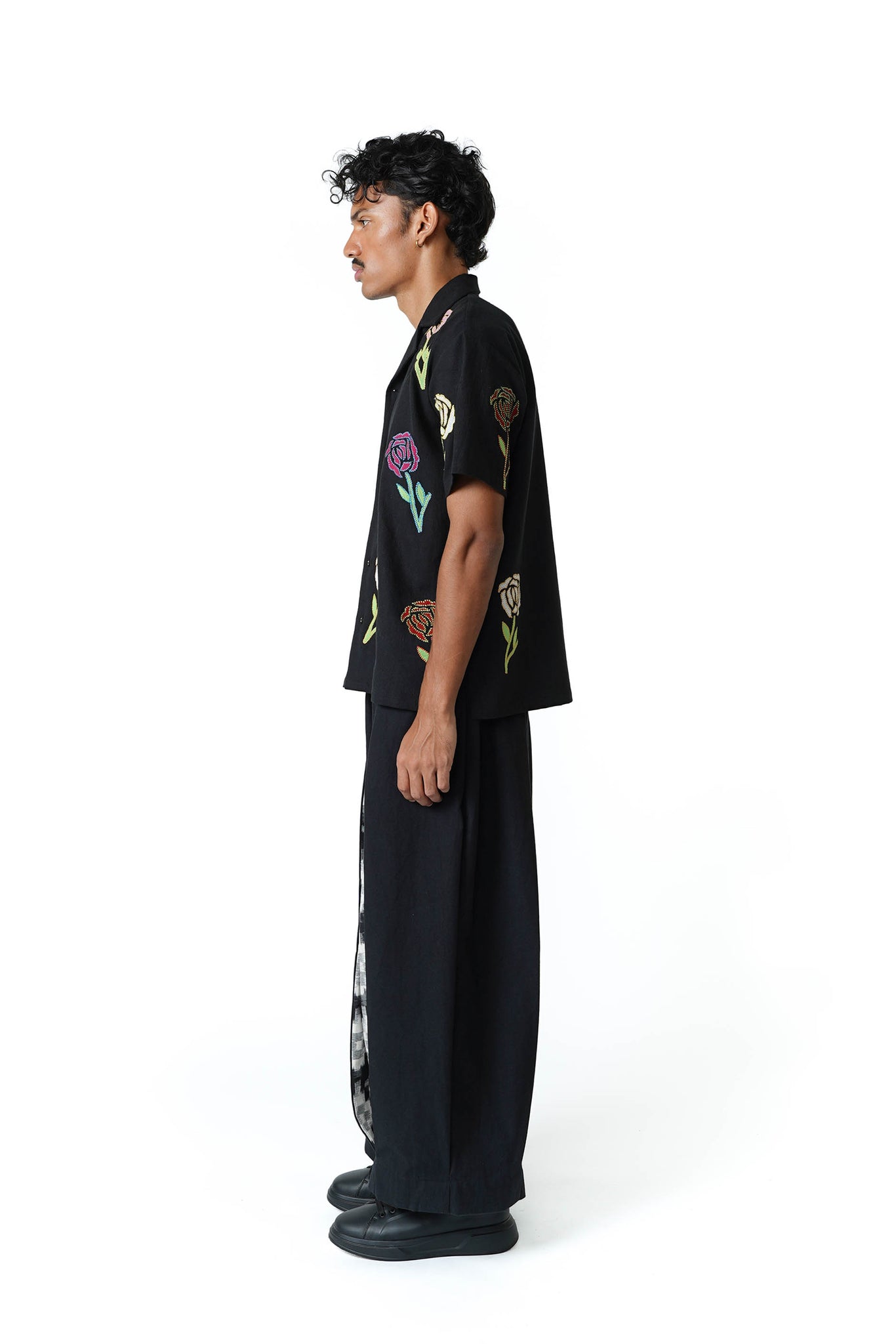 Pleated Tapered Pants [Ikat Black]