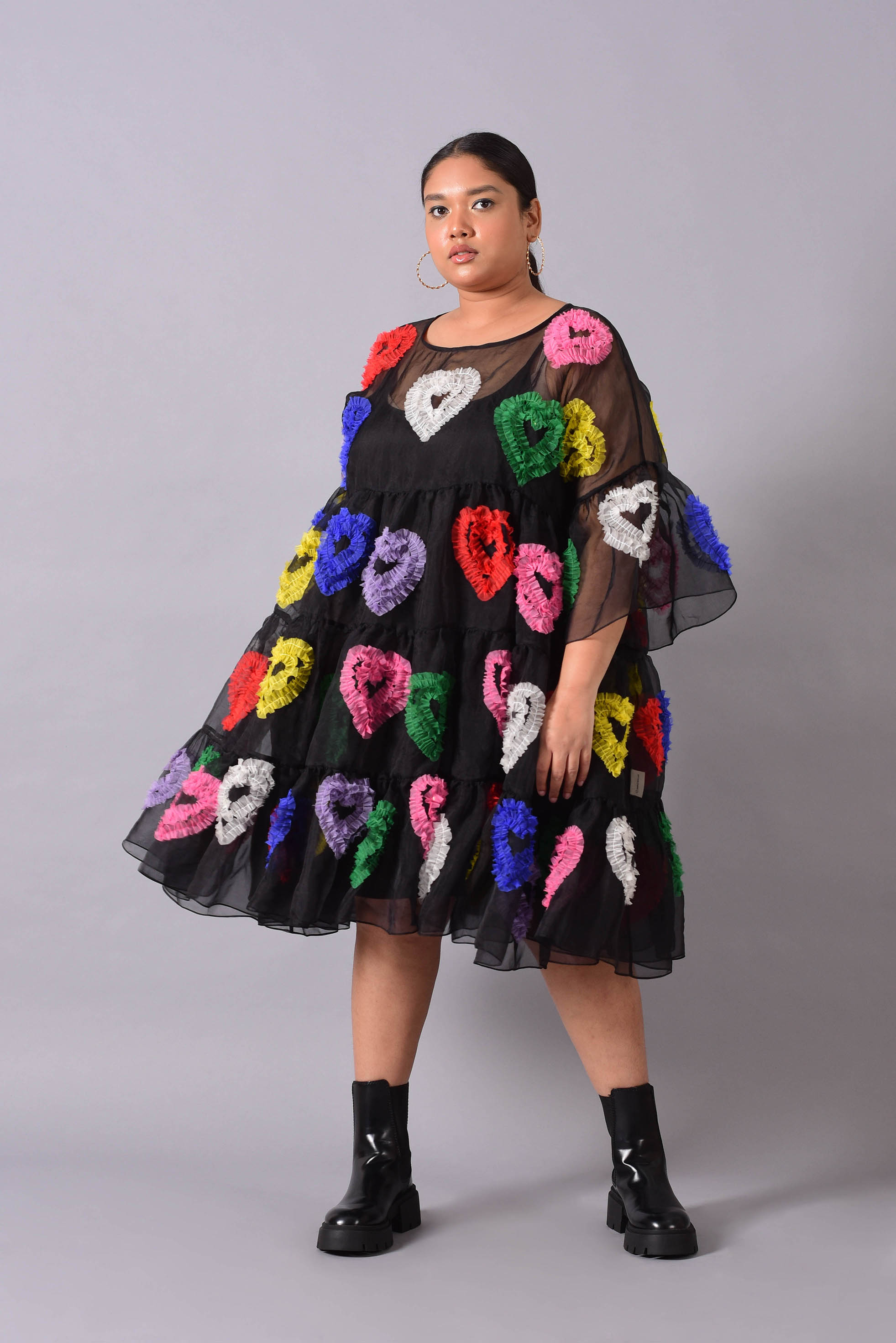 All Hearts Multi Tier Dress [Black]