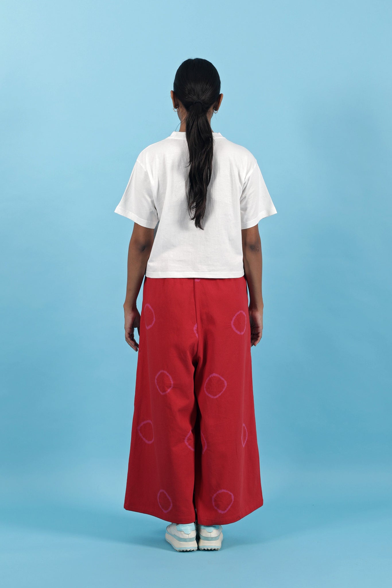 Ring Kickback Pants [Red+Pink] - L
