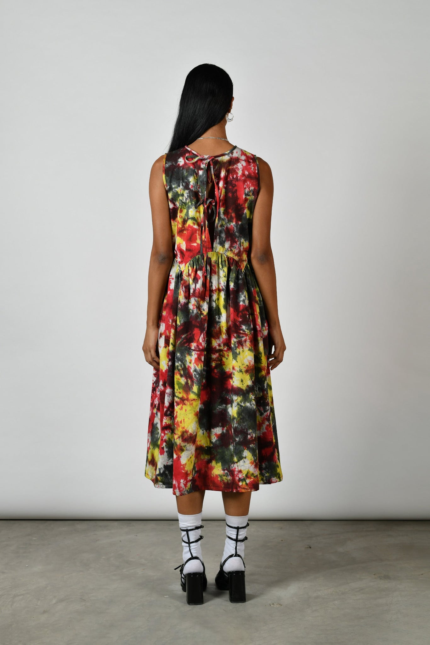 Tapenade Splatter Gather Dress - S, XL