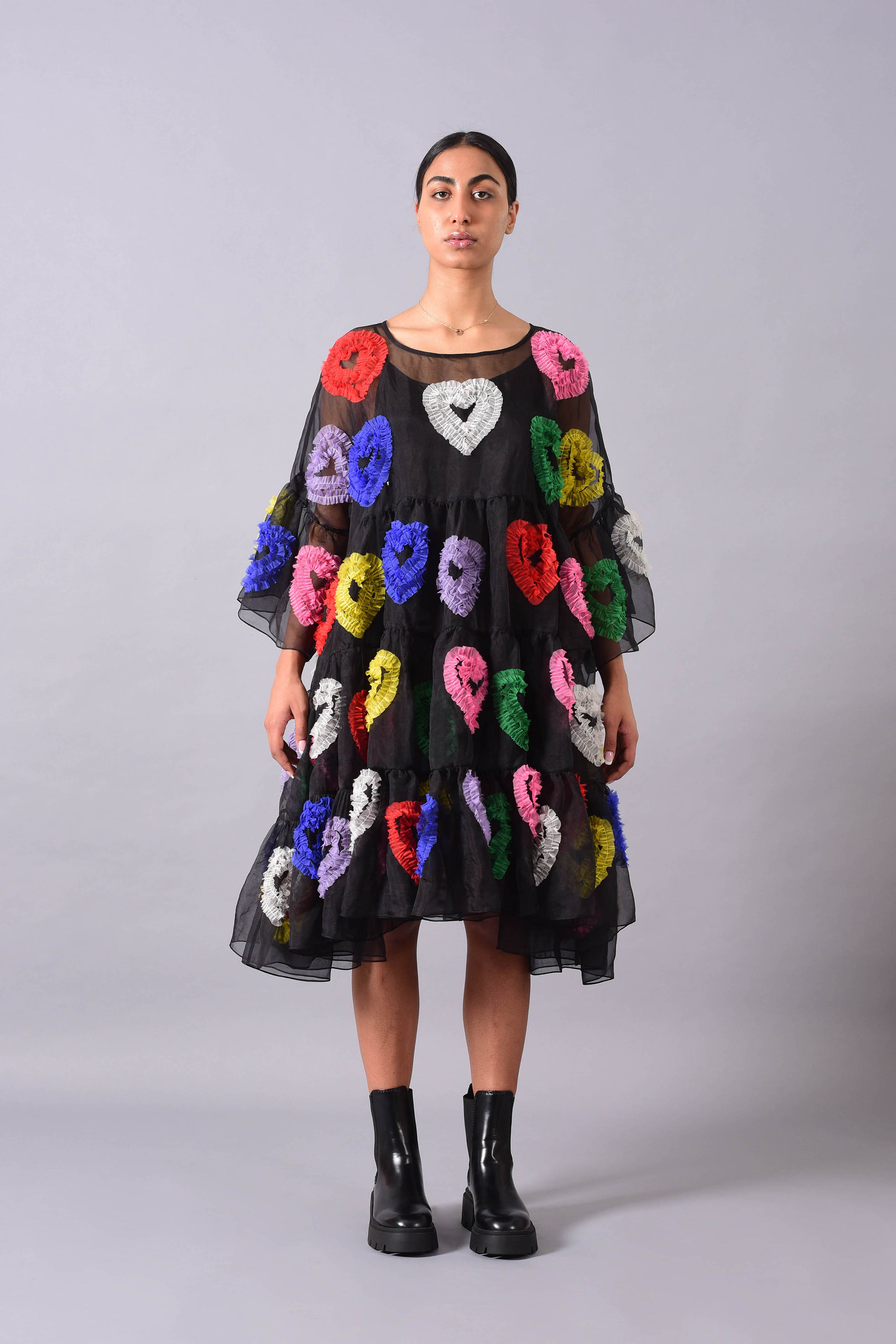 All Hearts Multi Tier Dress [Black]