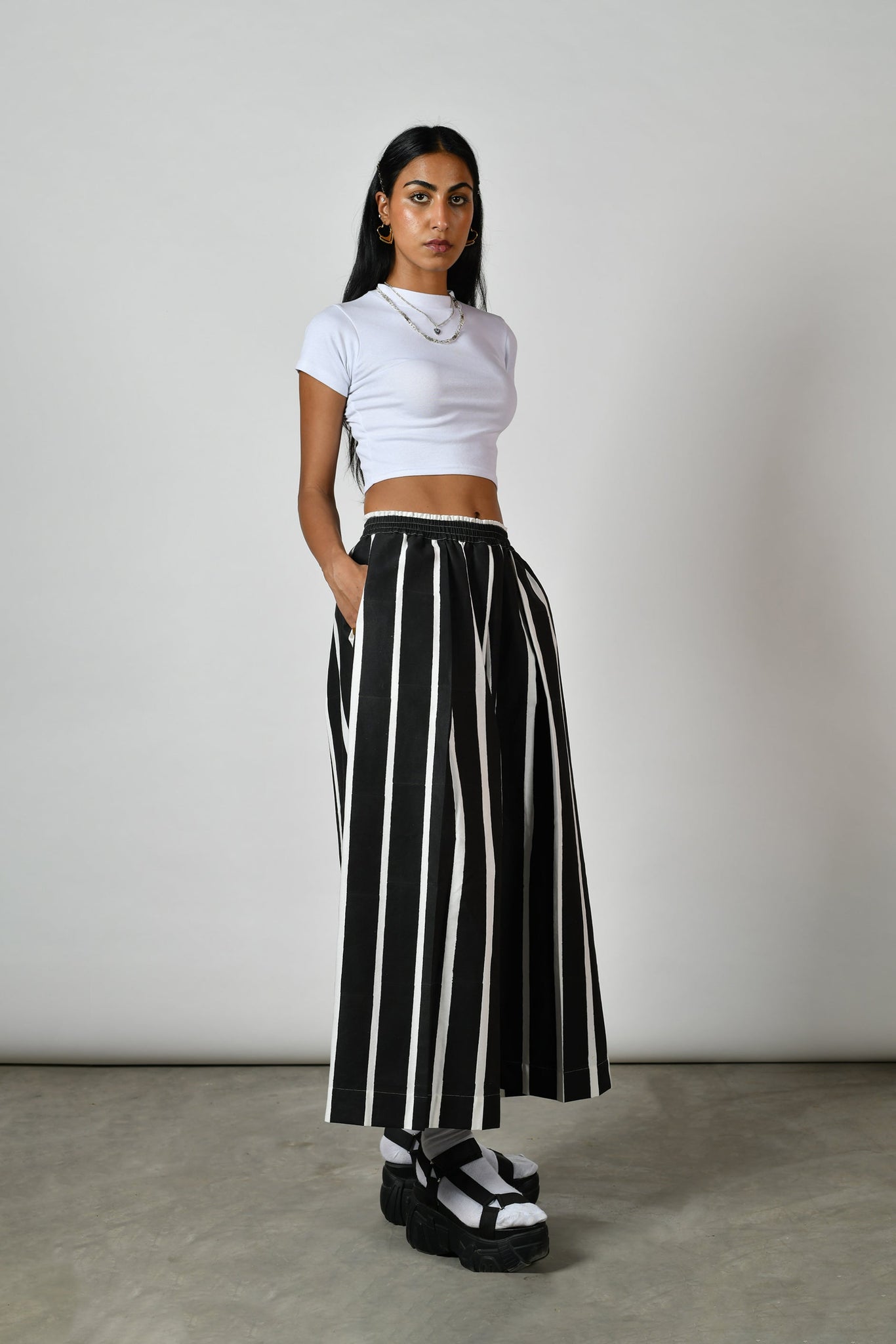 Black or White Kickback Pants