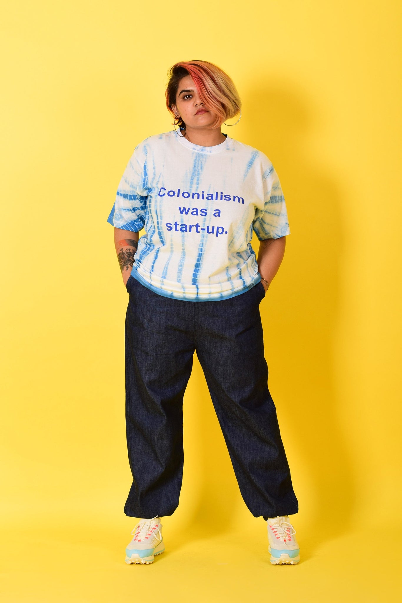 Colonialism Was A Start- Up Tee [Blue] - 2X